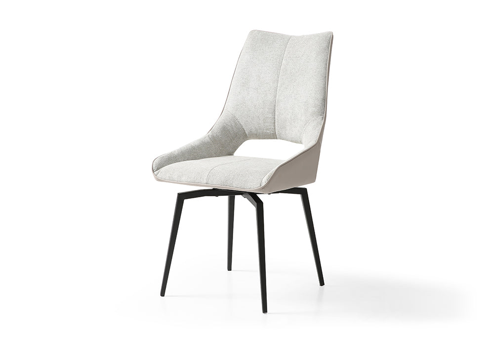 9368 Table Taupe with 1239 swivel beige chairs