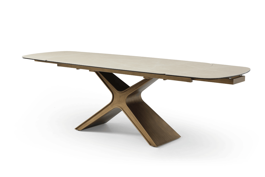 9368 Table Taupe with 1239 swivel beige chairs