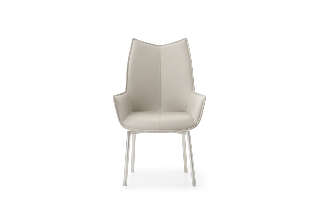 9436 Dining Table with 1218 swivel grey taupe chairs