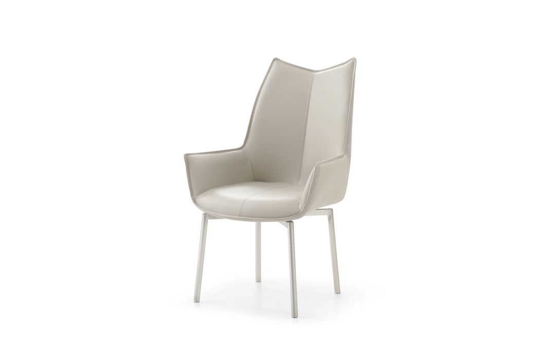 9436 Dining Table with 1218 swivel grey taupe chairs
