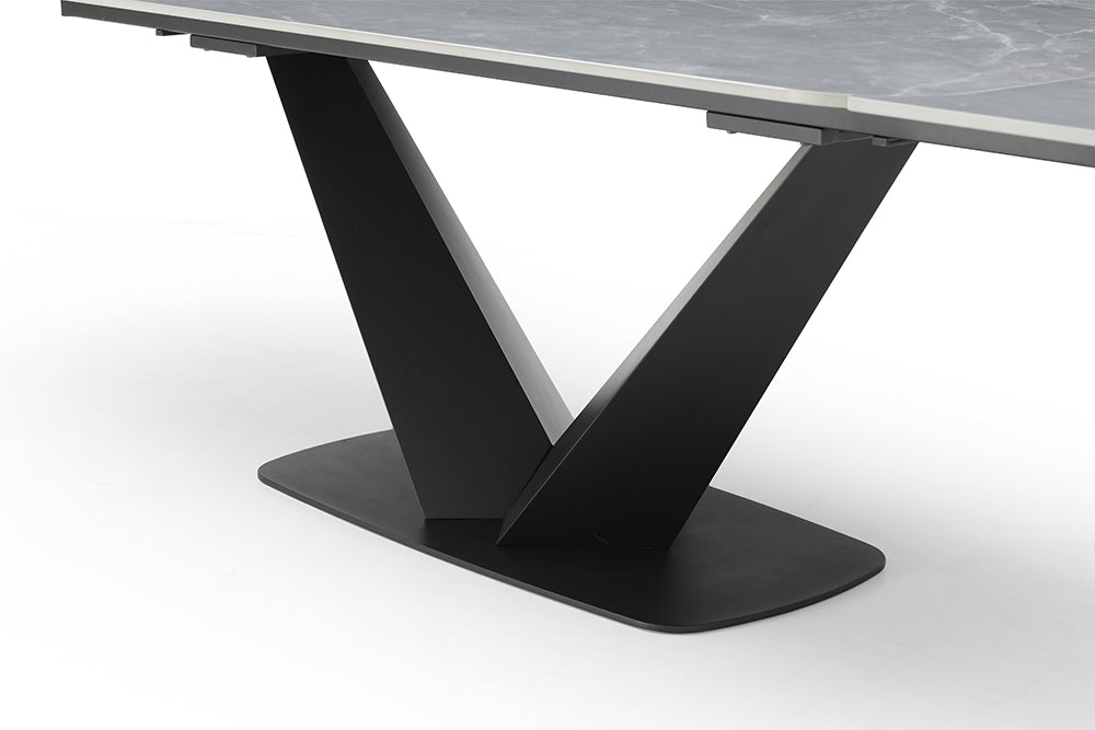 9436 Dining Table with 1218 swivel grey taupe chairs