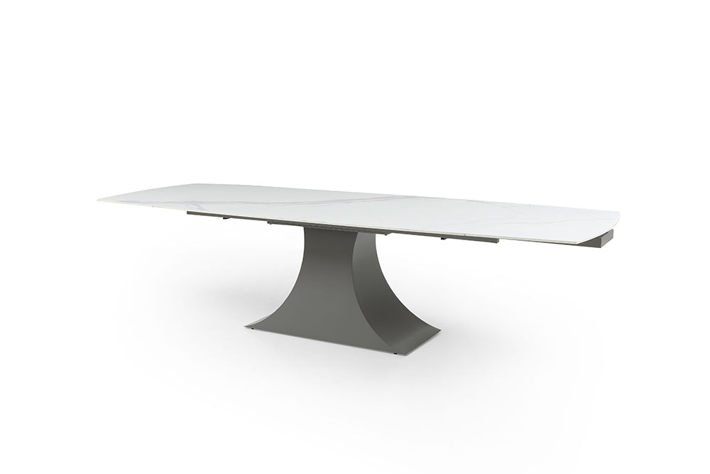 9437 Dining Table with 1218 swivel dark grey chair