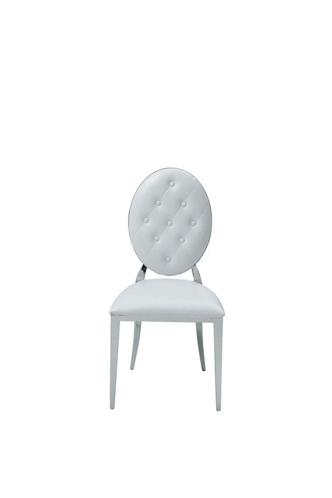 110 Marble Dining Table with 110 White Chairs