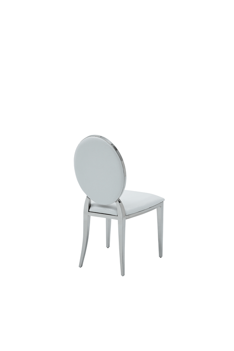 110 Marble Dining Table with 110 White Chairs