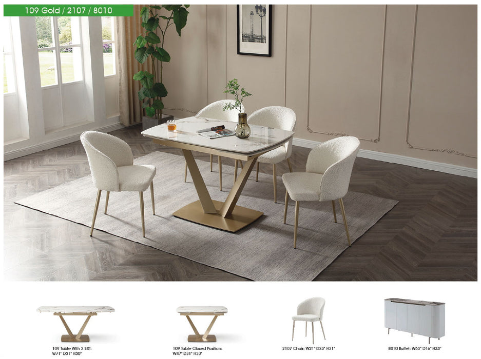 109 Golden Dining Table