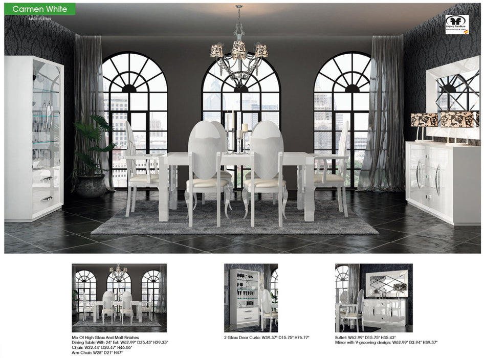 Carmen White Dining Table