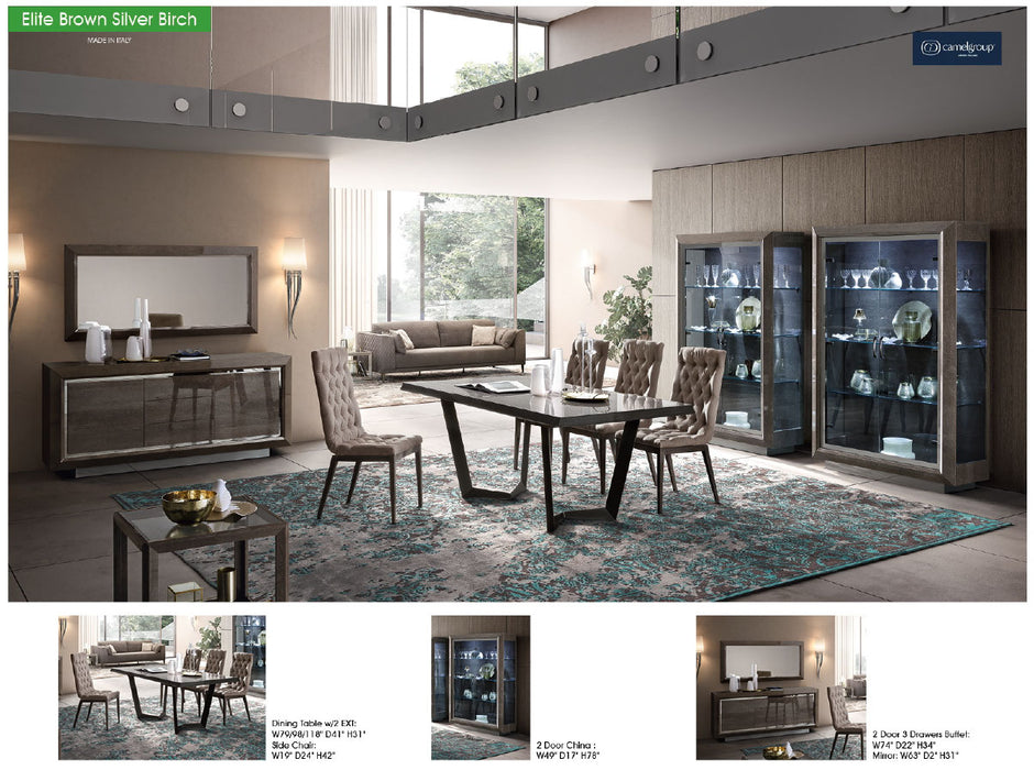 Elite Dining Room Brown  Silver Birch