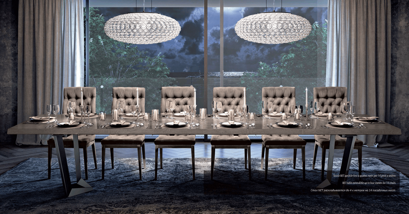 Elite Dining Table Brown  Silver Birch