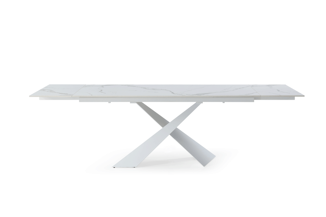 9113 White 63" Dining Table w/ext