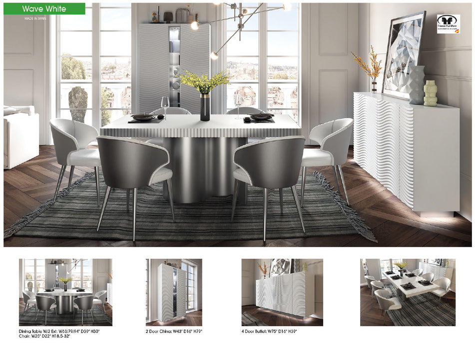 Wave Dining table w/ 2 Ext.