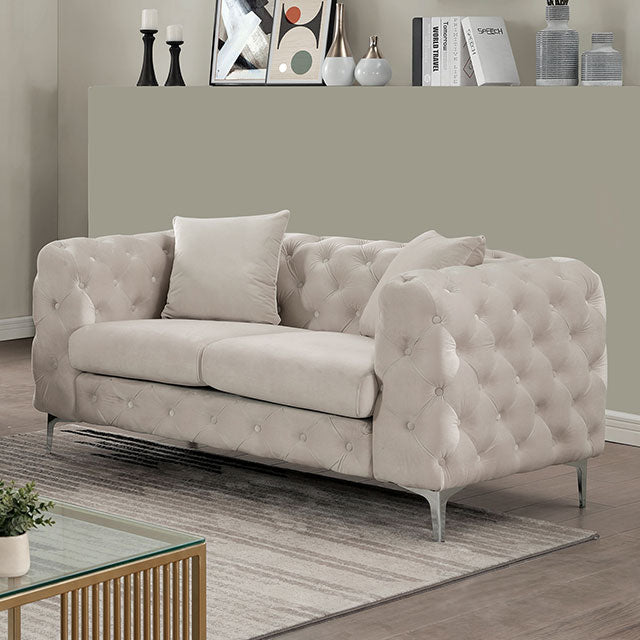 Sapphira K/D Loveseat - Beige