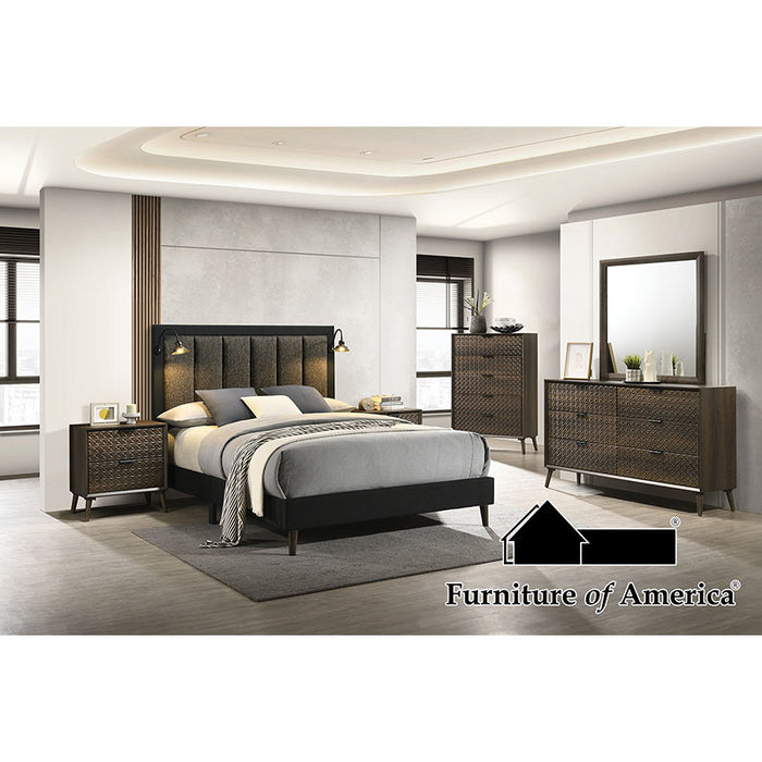 Chalfont Bed W/ Wall Panel - Dark Brown - King