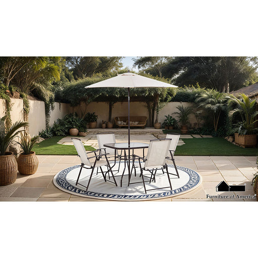 Fallone 6PC Outdoor Dining Set - Light Brown