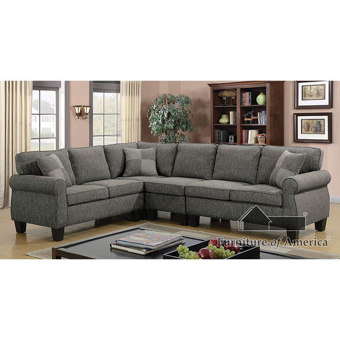 Rhian K/D Sectional - Dark Gray