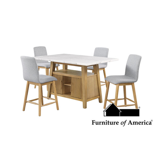 Tangier 7 PC. Counter HT. Table Set - Natural