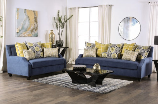 West Brompton Oversize Sofa + Loveseat - Navy/Yellow