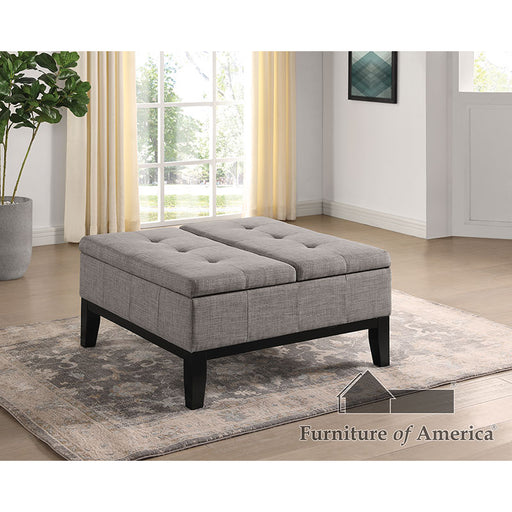 Fazio Split Lift Up Lid Ottoman - Light Gray