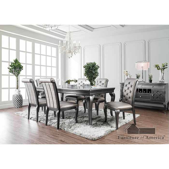 Amina Table + 6 Chairs - Gray / Table + 6 Chairs
