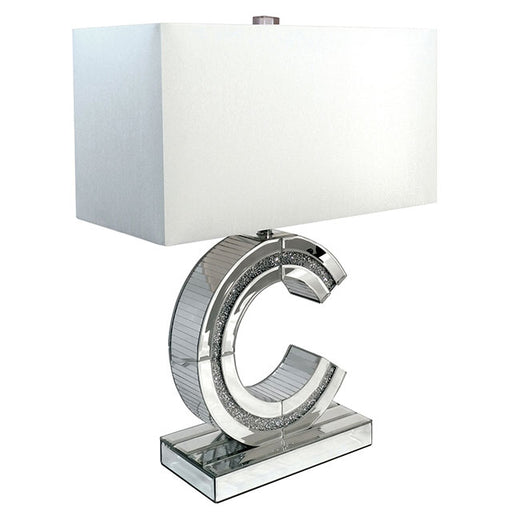 Cora Table Lamp - Silver/White