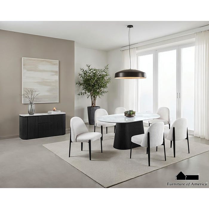 Lynton 5 PC. Dining Table Set - White/Black - 5 PC. Dining Table Set (FM37022BK-OT-5PC19BK)