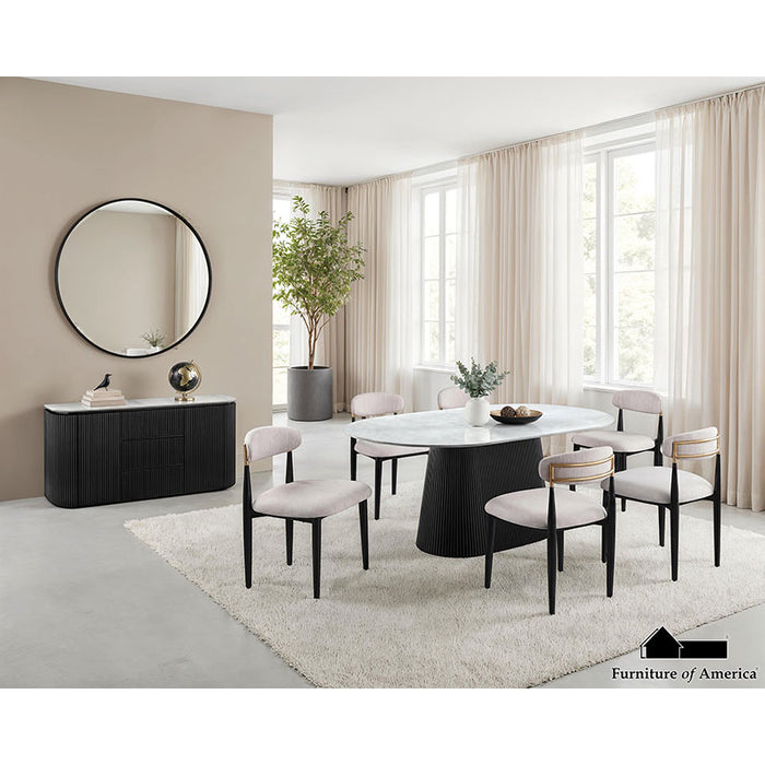 Lynton 5 PC. Dining Table Set - White/Black - 5 PC. Dining Table Set (FM37022BK-OT-5PC18BK)