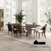 Morden 7 PC. Dining Table Set - Dark Walnut