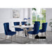 Valdevers 5 PC. Dining Table Set - Chrome/Navy