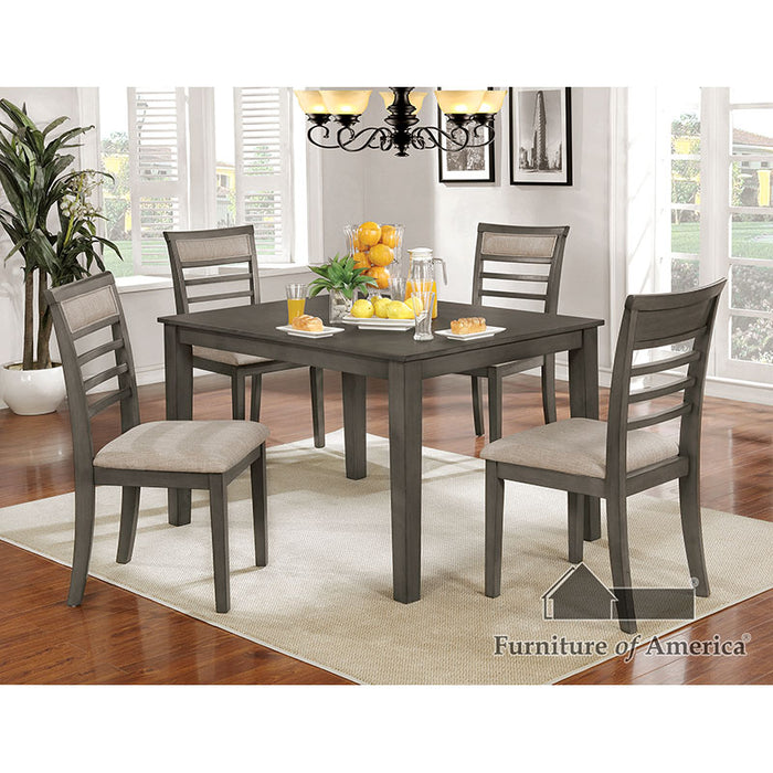 Fafnir 5 PC. Dining Table Set - Weathered Gray/Beige
