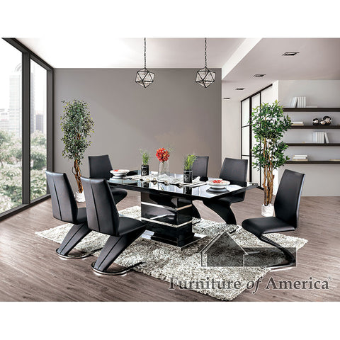 Midvale 7 PC. Dining Table Set - Black/Chrome