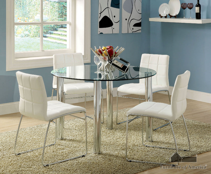 Kona I Table + 4 Side Chairs - White