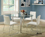 Kona I Table + 4 Side Chairs - White