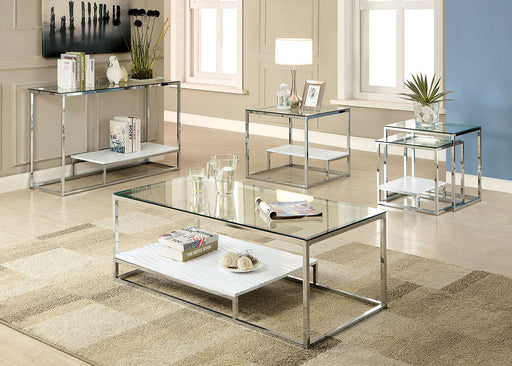 Vendi Coffee Table - White/Chrome