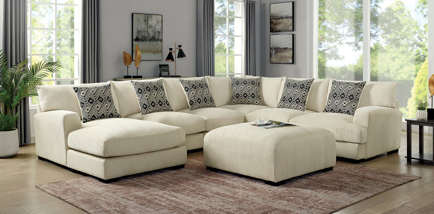 Kaylee L-shaped Sectional - Beige - L-shaped Sectional (CM6587BG-SECT-L)