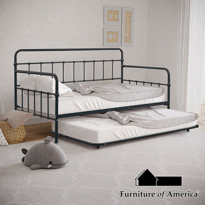 Thera K/D Metal Daybed W/ Trundle - Black