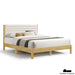 Bed Channel Boucle White Bed Natural Wood