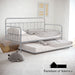Thera K/D Metal Daybed W/ Trundle - Silver