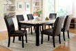 Gladstone I Dining Table W/ China Marble Table Top - Dark Walnut/Ivory