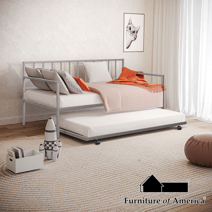 Harmon K/D Metal Daybed W/ Trundle - Silver