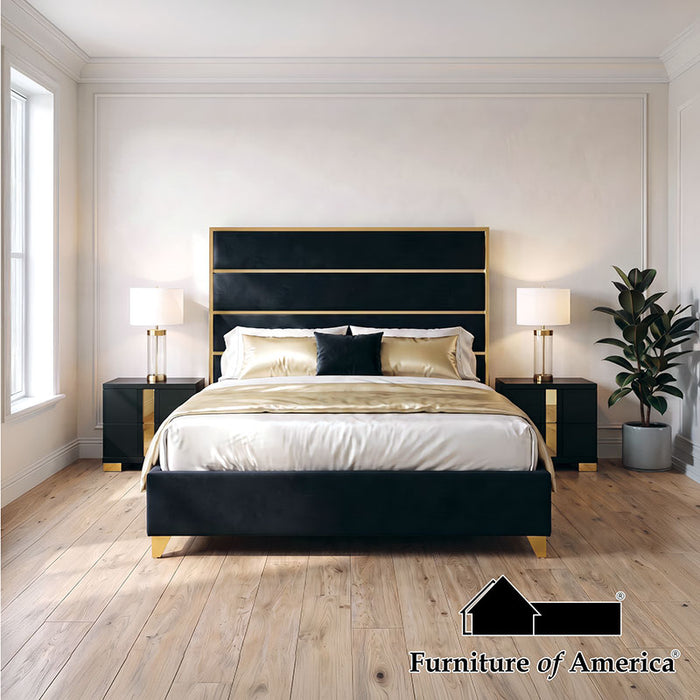 Andriola Bed - King / Gold/Black