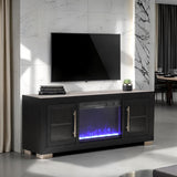 Ashbourne 60" Tv Stand With Fire Place - Black
