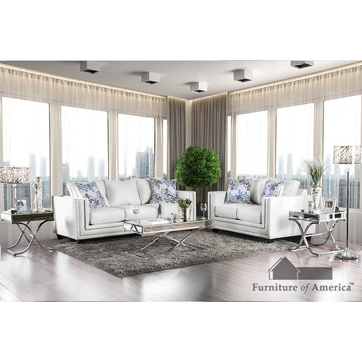 Ilse Sofa + Loveseat - Off-White/Blue