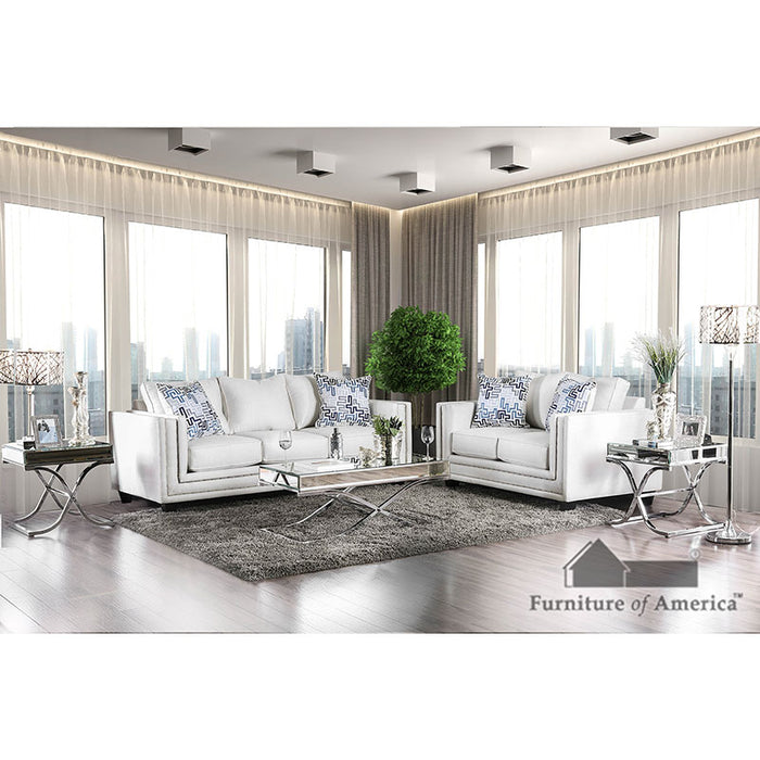 Ilse Sofa + Loveseat - Off-White/Blue