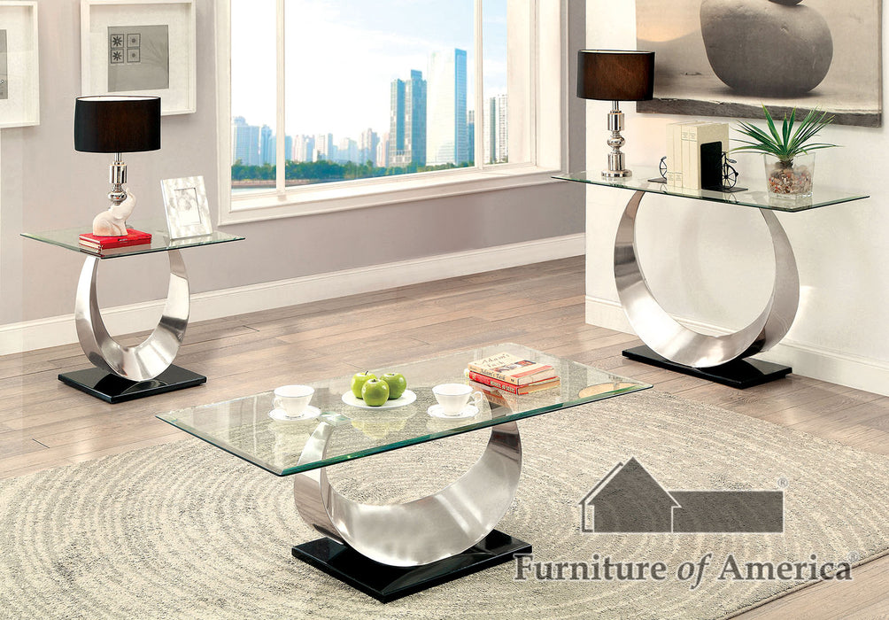 Orla II Sofa Table - Satin Plated/Black