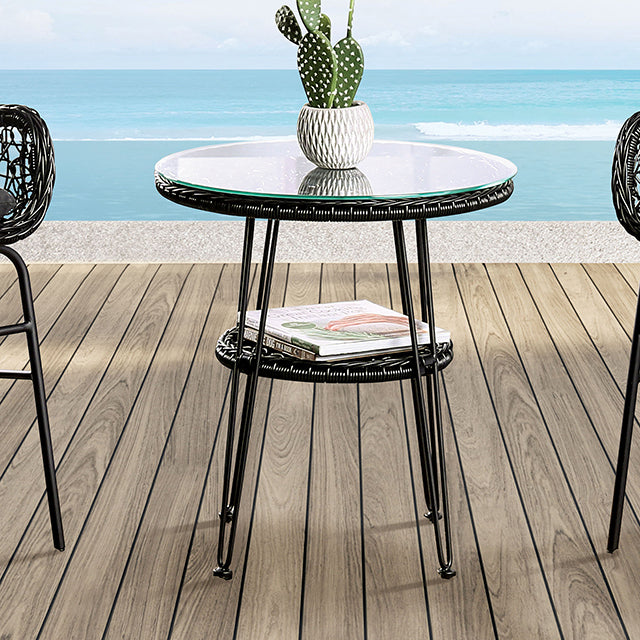 Zalika Patio Side Table - Black