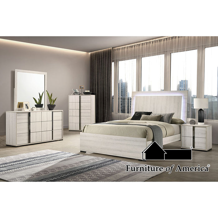 Horten Bed - White Wash - Queen