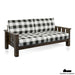 Sofa Wood Sofa With Plaid Cushions