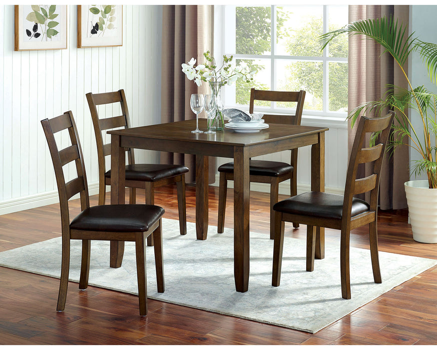 Gracefield 5PK Dining Table Set - Walnut/Dark Brown