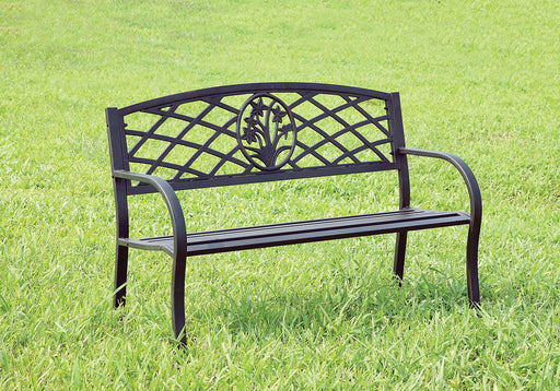 Minot Patio Steel Bench - Black