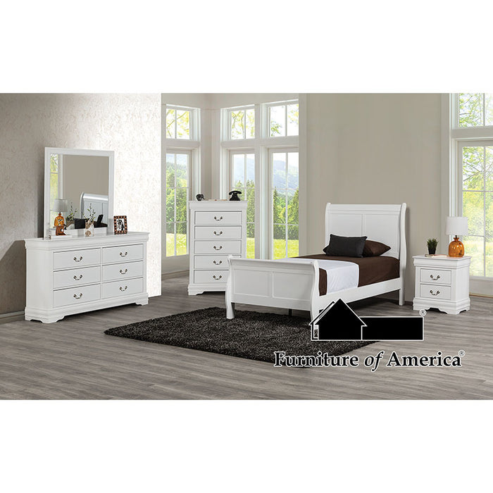 Louis Philippe Bed - Twin / White