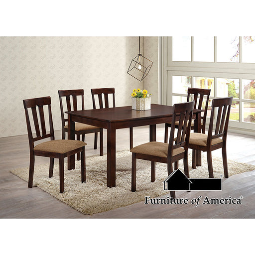 Topeka 7 PC. Dining Table Set - Brown Cherry